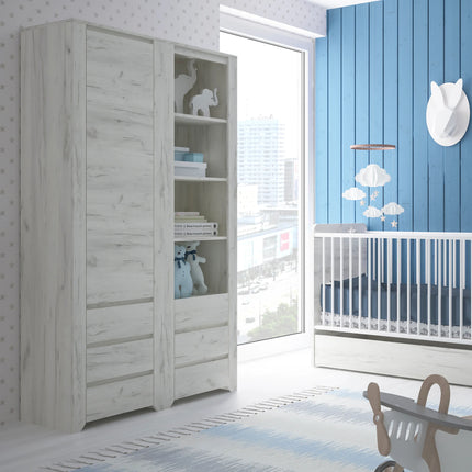 Angel - Tall Narrow One Door 3 Drawer Narrow Cupboard