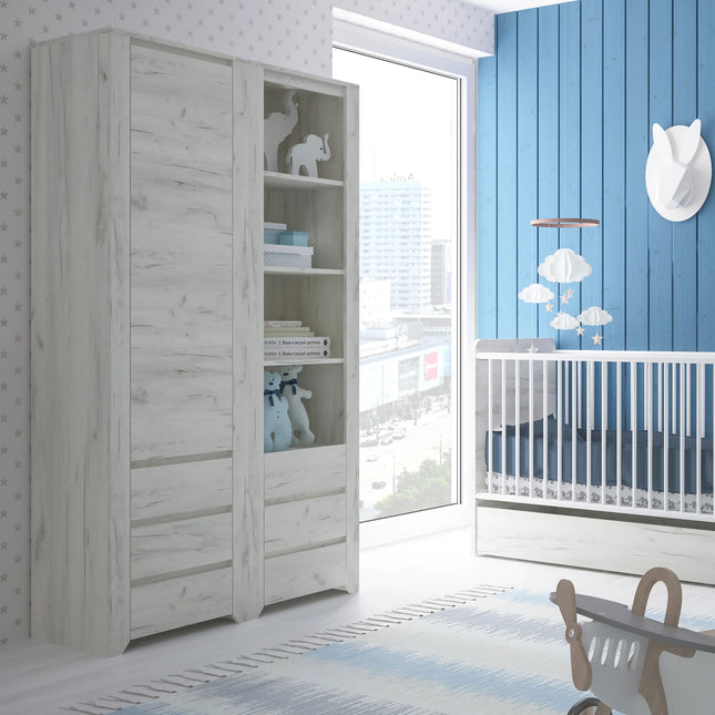 Angel - Tall Narrow One Door 3 Drawer Narrow Cupboard