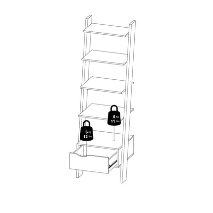 Oslo - Leaning Bookcase 1 Drawer