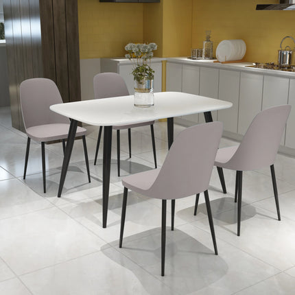 Aspen - Dining Chair Pair - Modern Plastic with Round Metal Legs