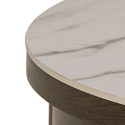 Southampton Round Coffee Table Cream Ceramic 90x45cm
