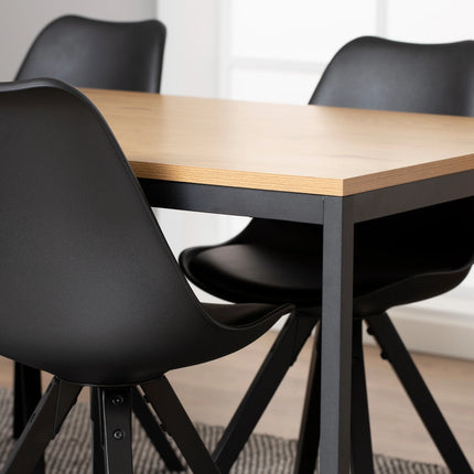 Seaford - Dining Table in Black & Oak