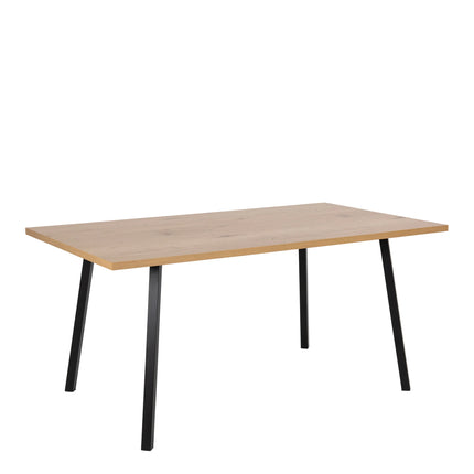 Cenny Dining Table Oak Effect Metal Legs 160cm Industrial