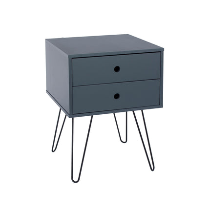Options - Bedside Table - 2 Drawer & Hairpin Legs