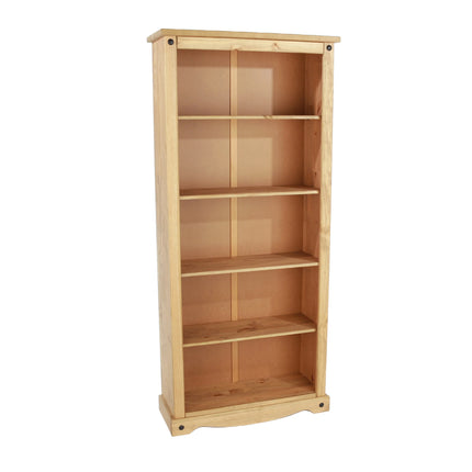 Corona White - Bookcase - 5 Shelf & Antique Waxed Pine Top