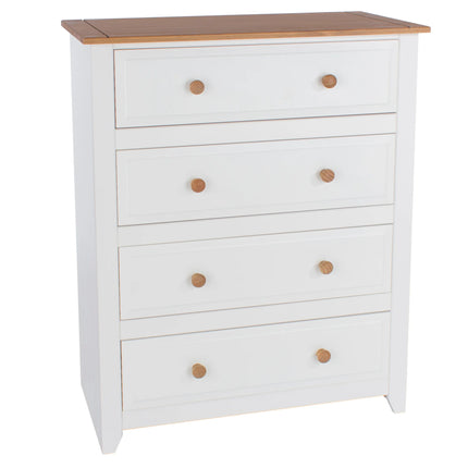 Capri - Chest of Drawers - 4 Drawer & Antique Waxed Pine Top