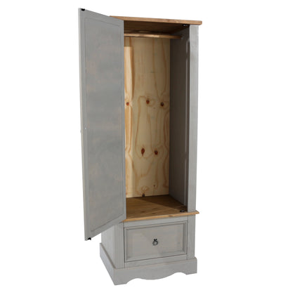 Corona - Wardrobe - 1 Door 1 Drawer Mirrored