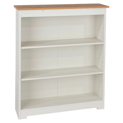 Colorado - Bookcase - 3 Shelf Adjustable Soft White & Oak Effect