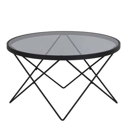 Cuxton - Black Coffee Table with Smoked Glass Top