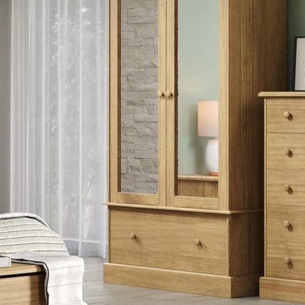 Cotswold - Wardrobe - 2 Door Mirrored & Drawer