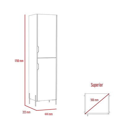 Dallas - Bookcase - 2 Door with Square Metal Legs
