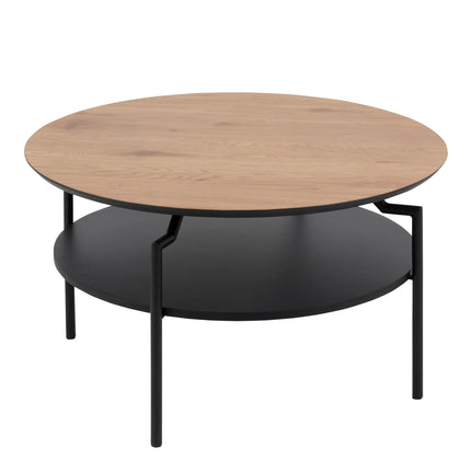 Goldington Round Coffee Table With Oak Or Marble Effect Top