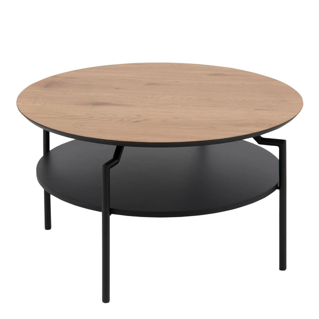 Goldington Round Coffee Table With Oak Or Marble Effect Top