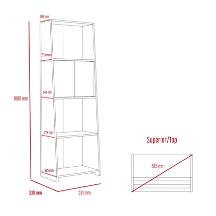 Dallas - Bookcase - 2 Door White & Grey Oak Shelves