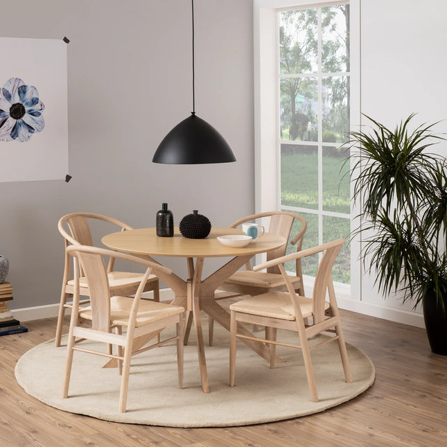 Duncan - Round Dining Table with 4 Cassandra Dining Chairs