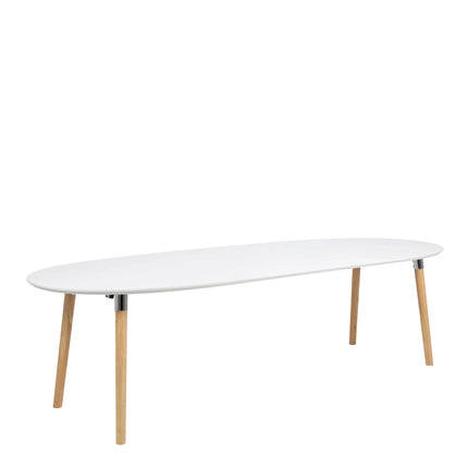 Belina - Oval Dining Table in White & Oak