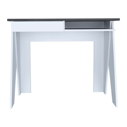 Dallas - Desk - 1 Drawer White with Angled Legs