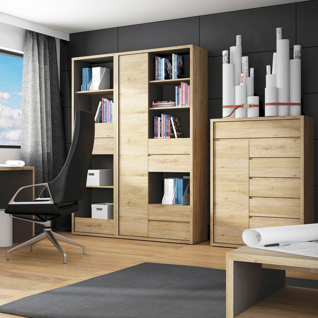 Shetland - Tall Narrow 3 Drawer Bookcase
