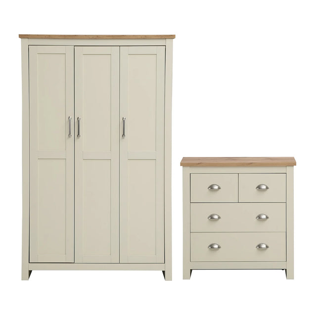 Lisbon - 2-Piece Set - 3-Door Wardrobe & 4 Drawer Chest