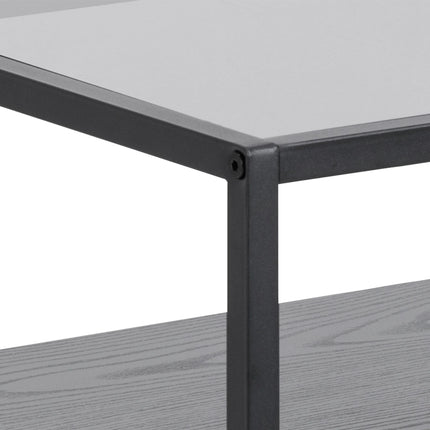 Randolf - Bedside Table in Black with Smoked Glass
