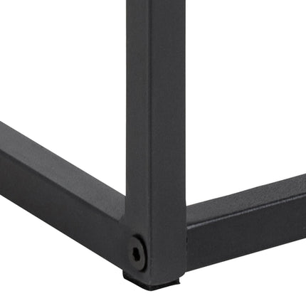 Randolf - Bedside Table in Black with Smoked Glass