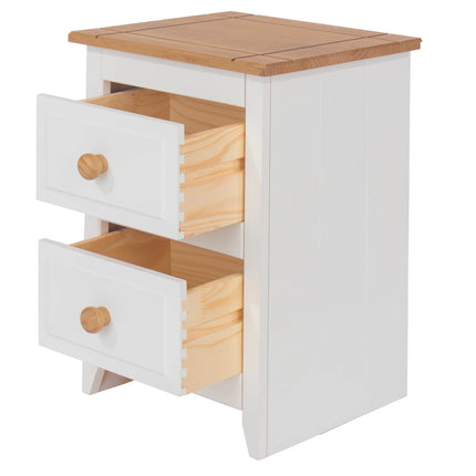 Capri - Bedside Table - 2 Drawer & Antique Waxed Pine Top