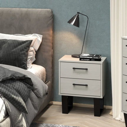 Texas - Bedside Table - 2 Drawer Industrial & Metal Legs