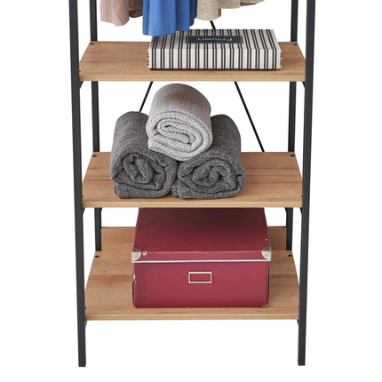 Claire - 4 Shelf Open Wide Wardrobe - Riviera Oak