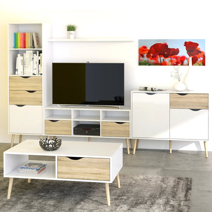 Oslo Wide TV Unit 2 Drawers 4 Shelves - Choice Of Finishes