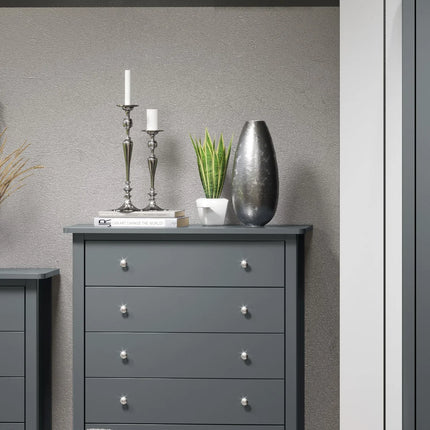 Painted - Luxurious 5 Drawer Chest - Tapered Legs