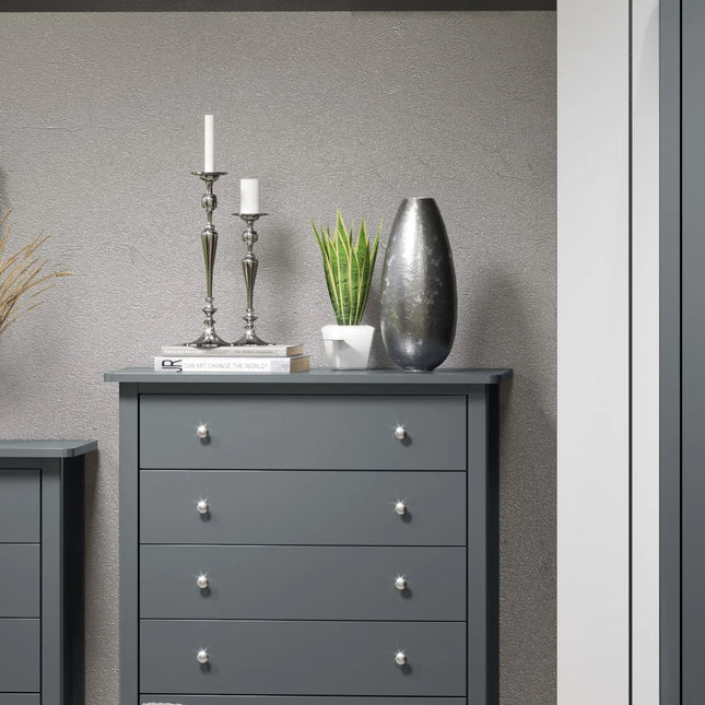 Painted - Luxurious 5 Drawer Chest - Tapered Legs