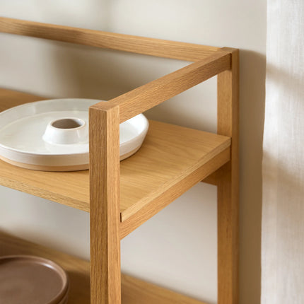 Ludza Rectangular Bookcase With 3 Shelves in Oak – Stylish Storage