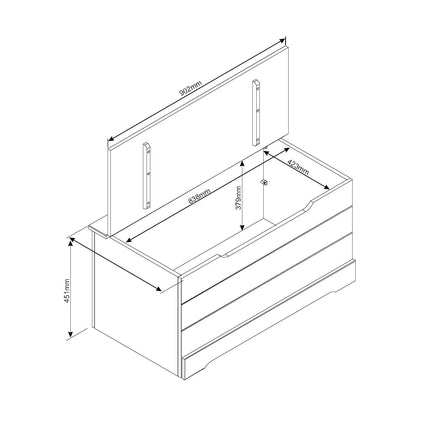 Corona - Storage Trunk - Solid Pine Lift Lid