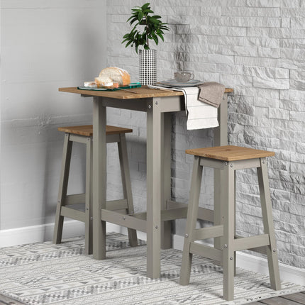 Linea - Drop Leaf Breakfast Dining Set - Grey