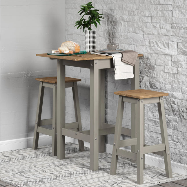 Linea - Drop Leaf Breakfast Dining Set - Grey