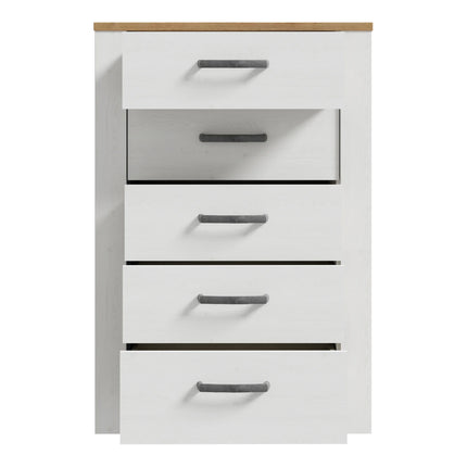 Bohol 5 Drawer Narrow Chest – Compact Vertical Storage, Provensal Style
