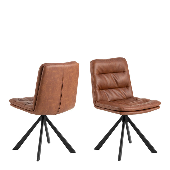 Dean - Brandy PU Swivel Dining Chair Set of 2