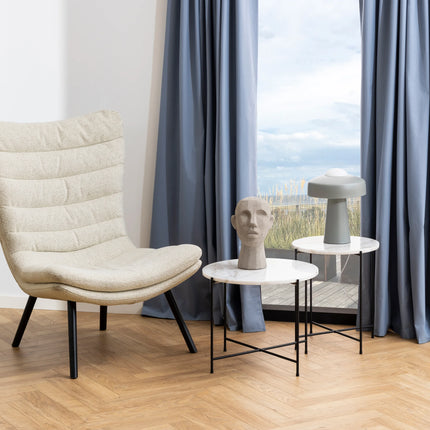Avila - Side Table with White Marble Top 52x40cm