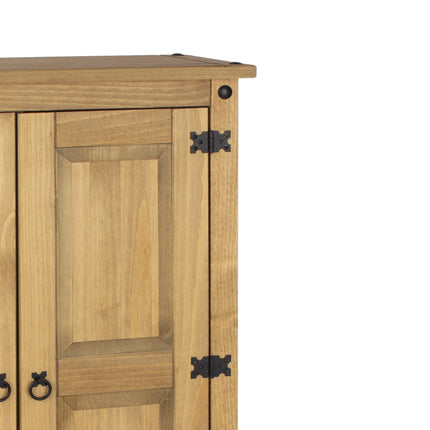 Corona White - Bookcase - 2 Door & Antique Waxed Pine Top
