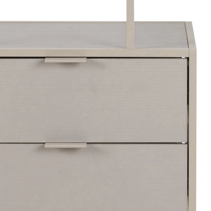 Seaford - Tall Grey Metal 2 Drawer Bookcase with 4 Shelves