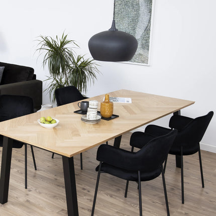 Lima - Dining Chair with Armrest in Black Set of 2