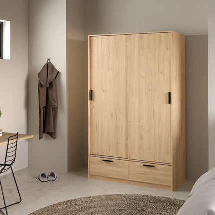 Line 2-Door 2-Drawer Wardrobe With Sliding Doors – Choice Of Finishes