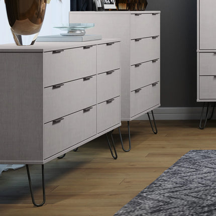 Augusta - Chest of Drawers - 6 Drawer Industrial & Hairpin Legs