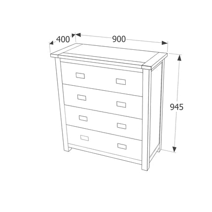 Boston - Chest of Drawers - 4 Drawer Traditional
