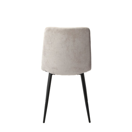 Aspen - Dining Chair Pair - Textured Fabric & Black Metal Legs