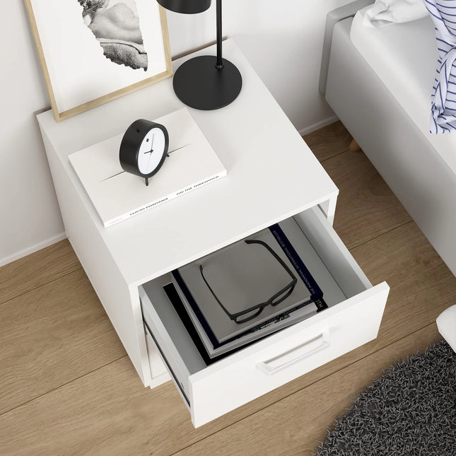 Sofia Nightstand 2 Drawers in White or Jackson Hickory