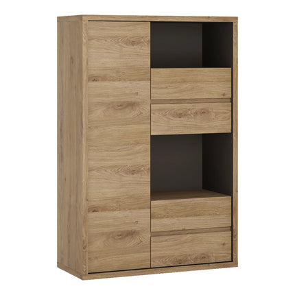 Shetland - 1 Door 4 Drawer Display Cabinet