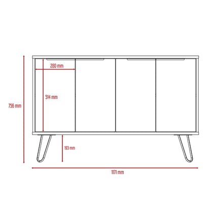 Nevada - Sideboard - 4 Door Smoked Oak & Hairpin Legs