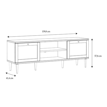 Calasetta - 2 Door 2 Shelf TV Unit in Rattan