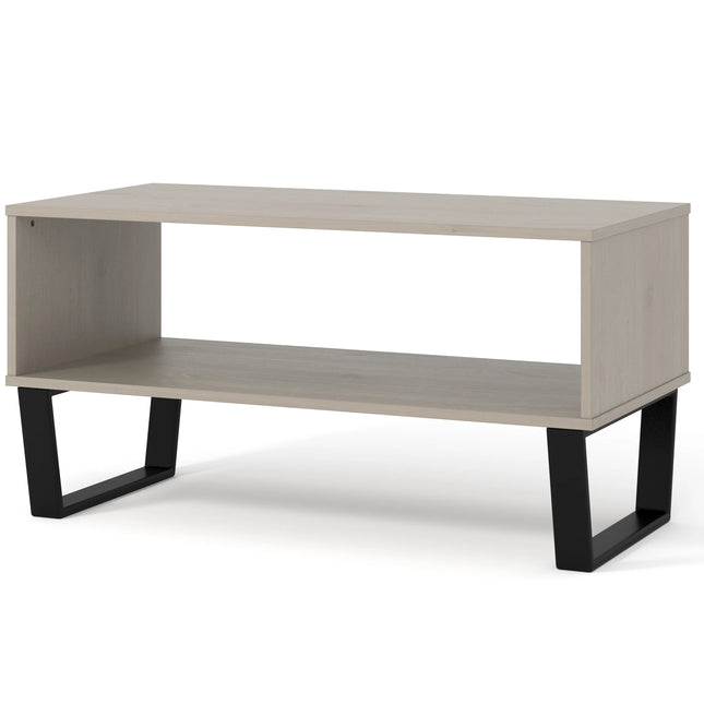 Texas - Coffee Table - Grey Waxed Pine with Open Shelf